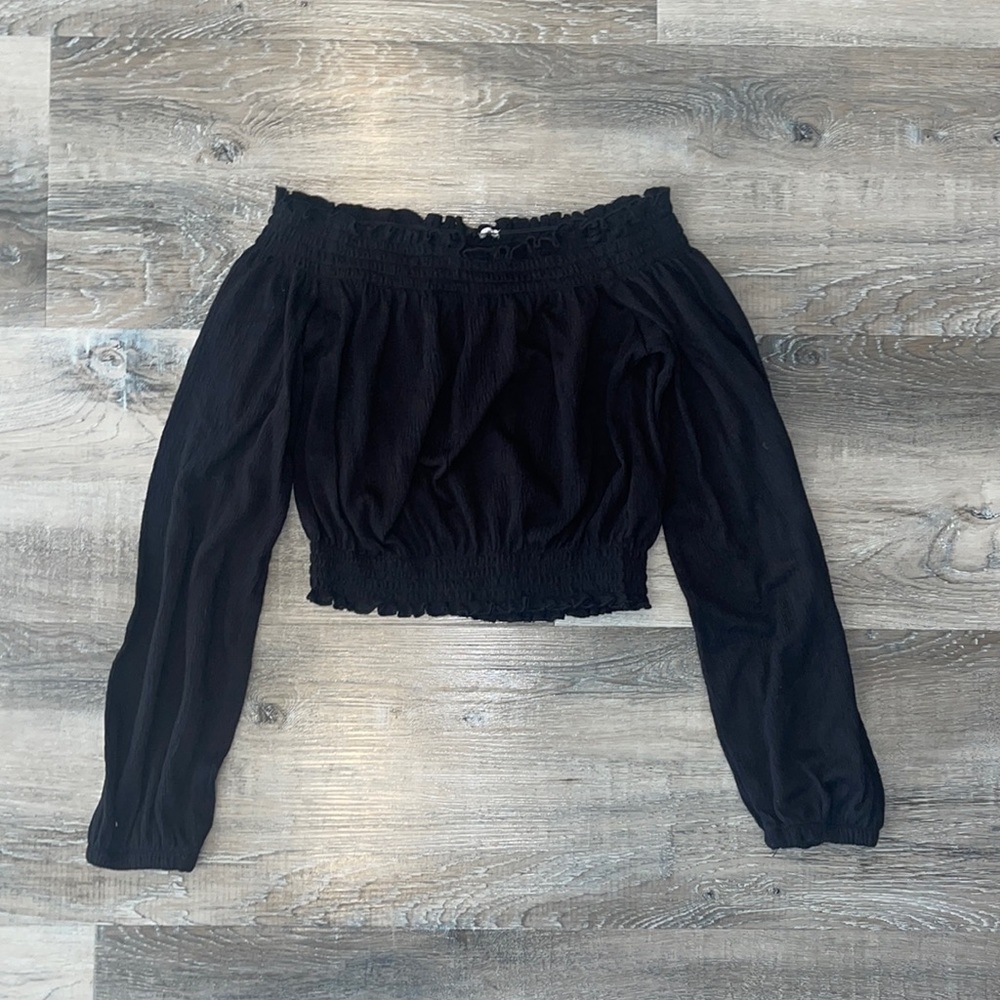 Black off shoulder blouse